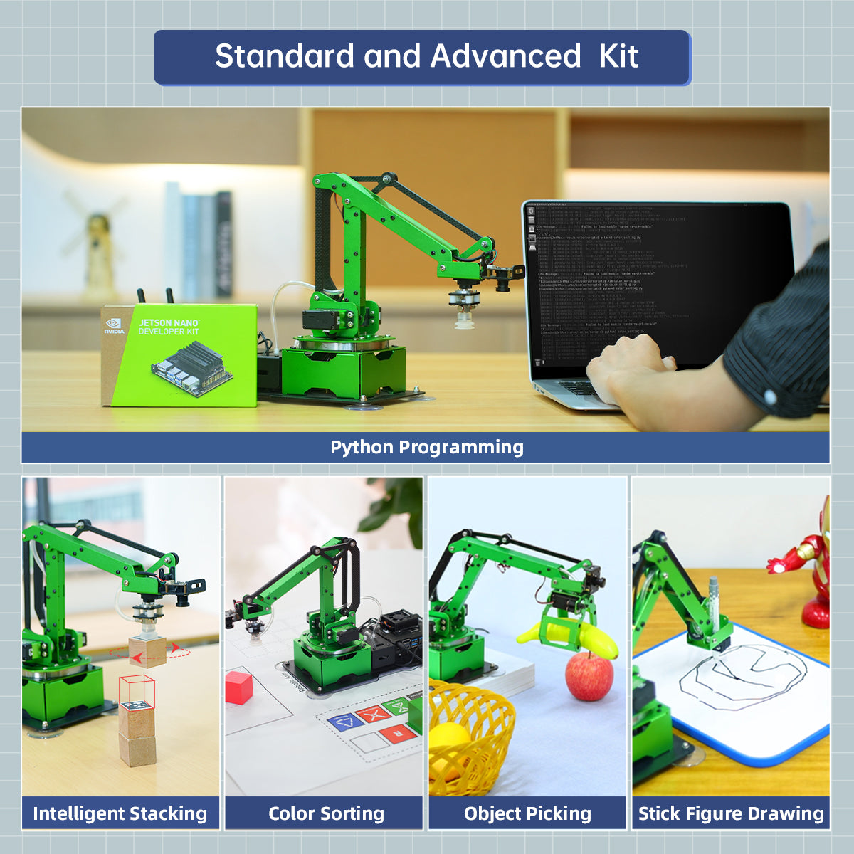 Image of JetMax JETSON NANO Robot Arm ROS Vision Recognition