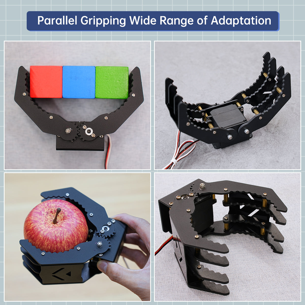 Image of Black Metal Mechanical Gripper for Robot DIY