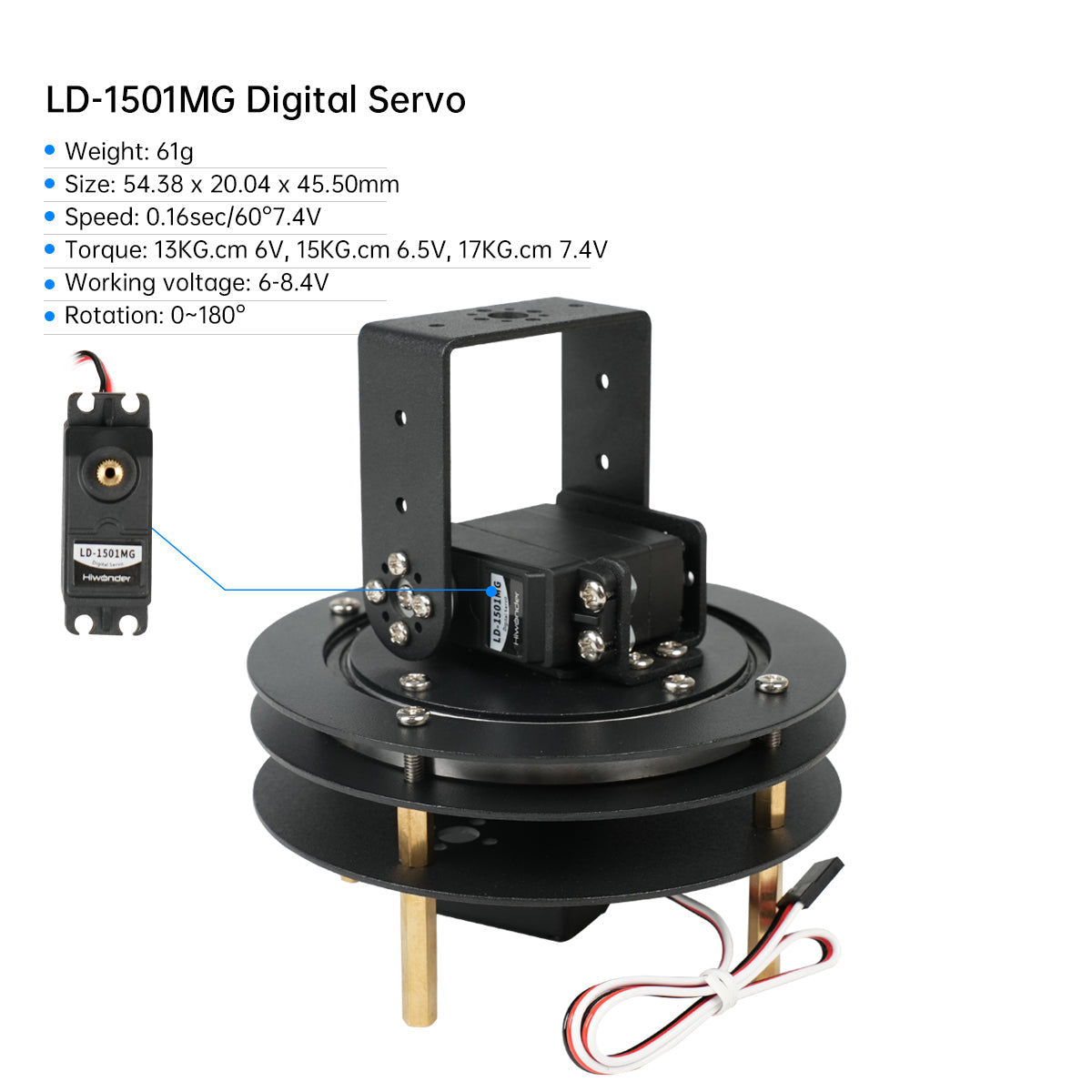 Image of 2 DoF Pan Tilt Digital Servo Kit Full Metal Bracket