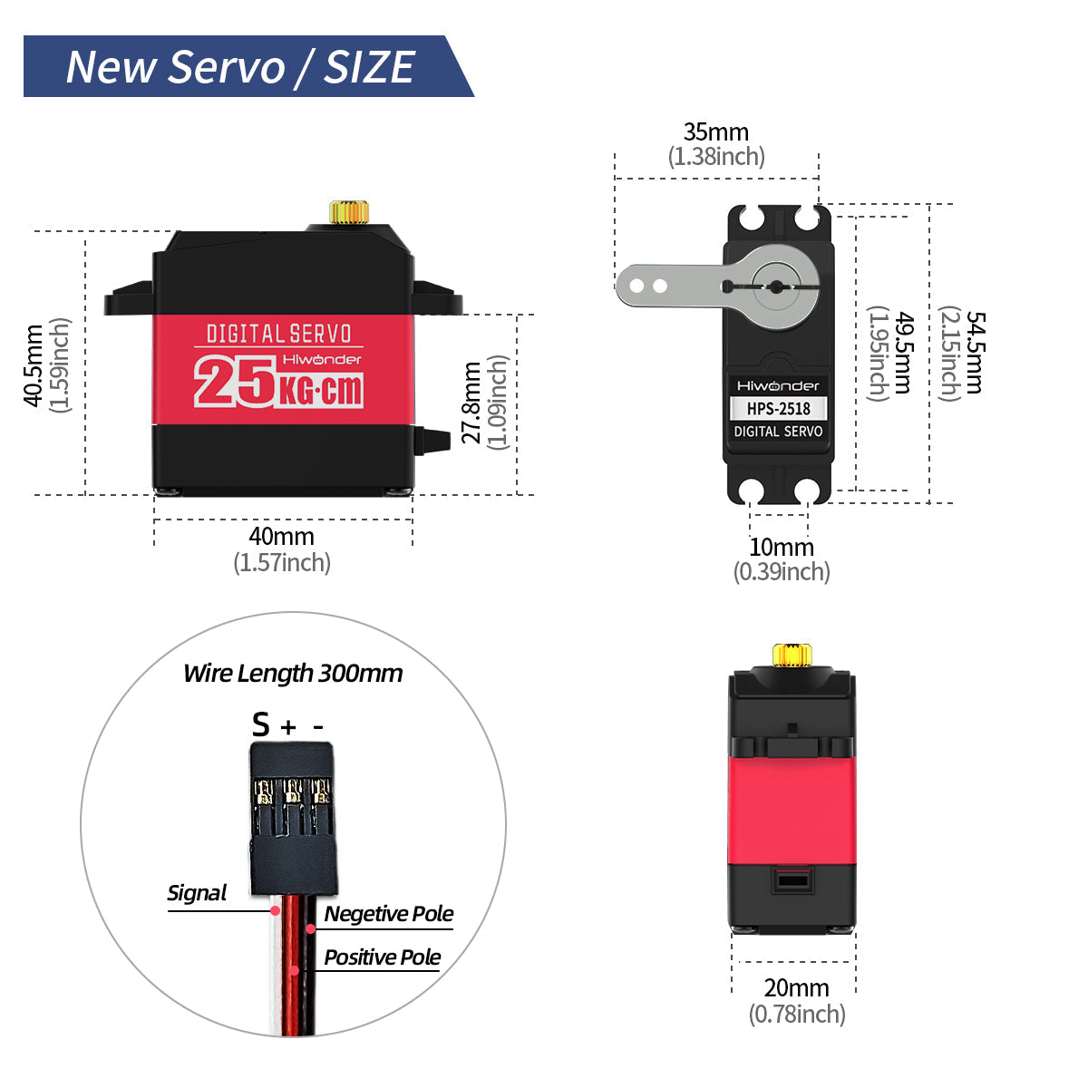 Image of HPS-2518 25KG High Torque Digital Servo Full Metal Gear 180