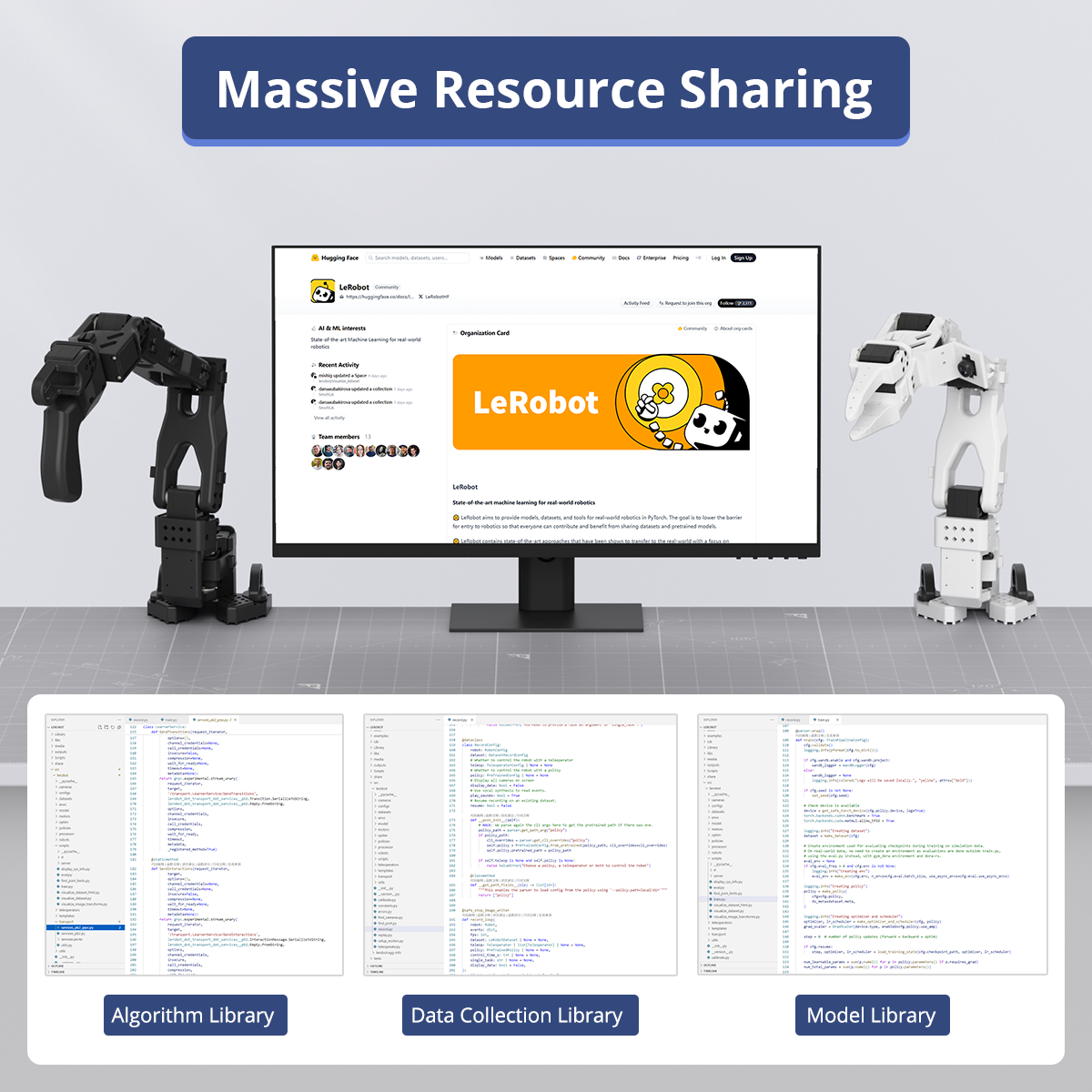Image of LeRobot SO-ARM101 Open-Source VLA 6-Axis Robotic Arm AI Vision Embodied Intelligence