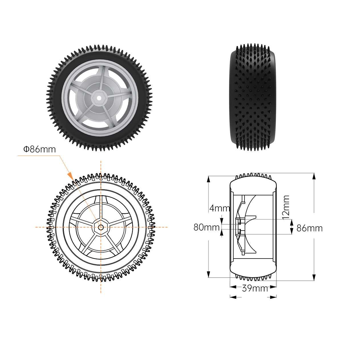 Image of Mecanum Omnidirectional Wheel Metal Coupling Motor ROS Robot Universal Wheel