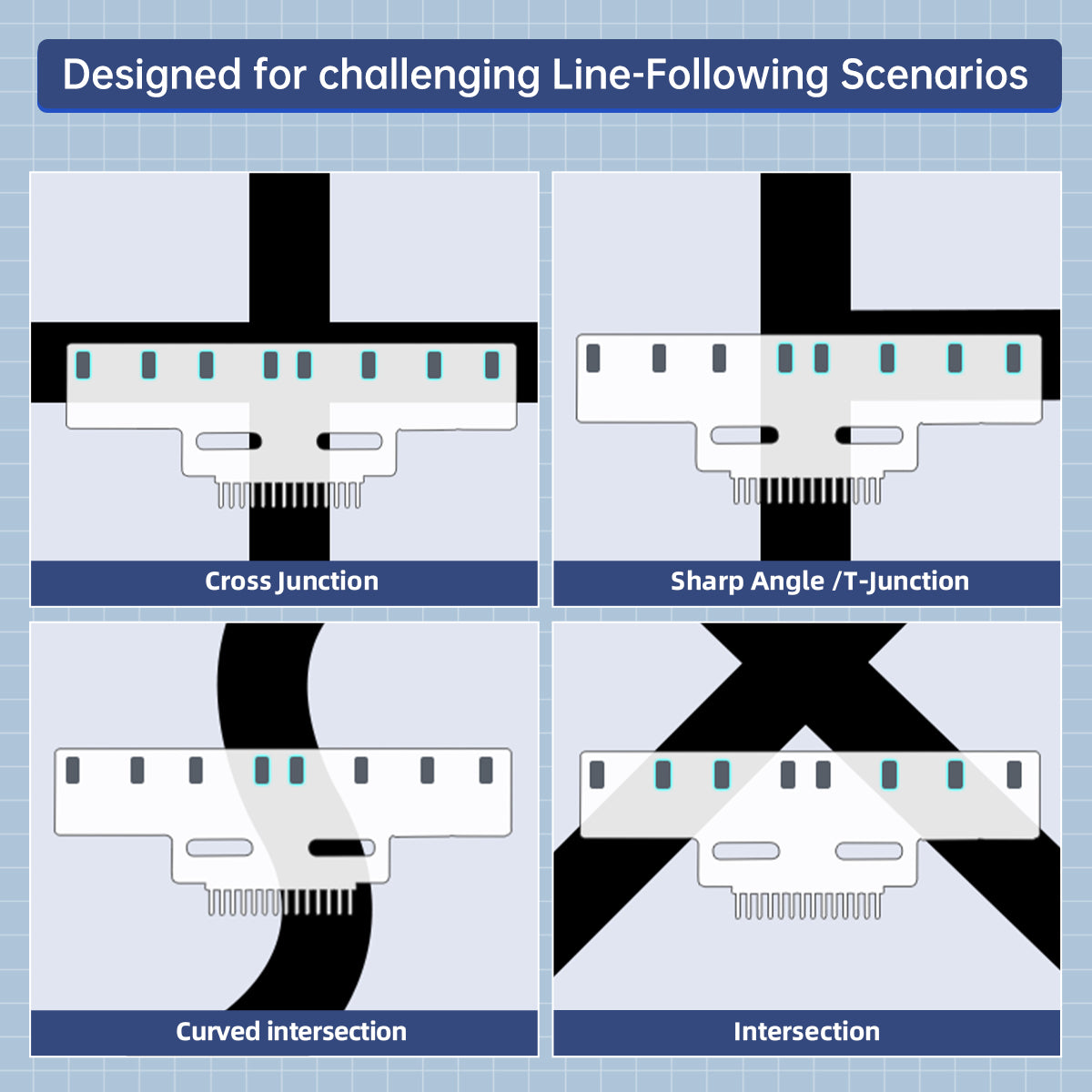 Image of 8-Channel IR Line Follower Sensor Module IR Line Tracking Robot Cars