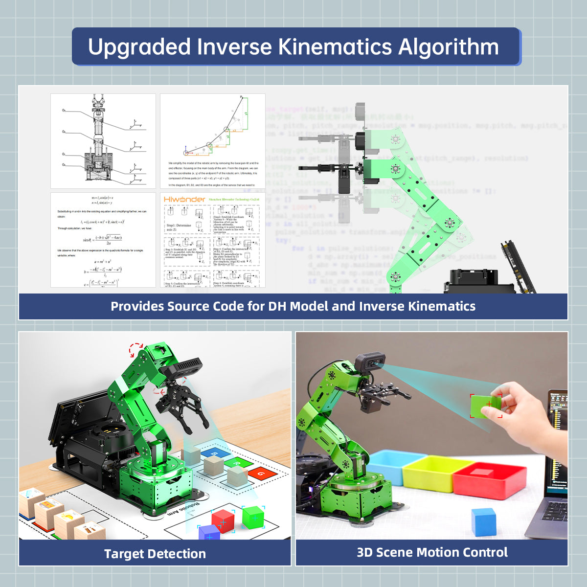 Image of JetArm ROS1 ROS2 3D Vision Robot Arm Multimodal AI ChatGPT Voice Sorting