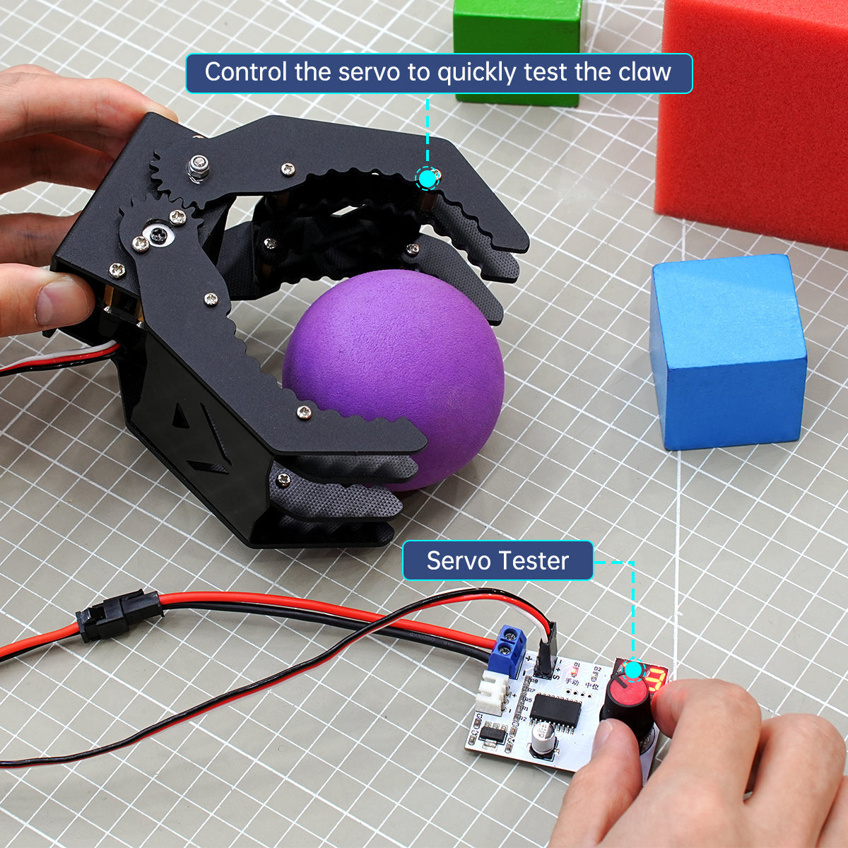 Image of Black Metal Mechanical Gripper for Robot DIY