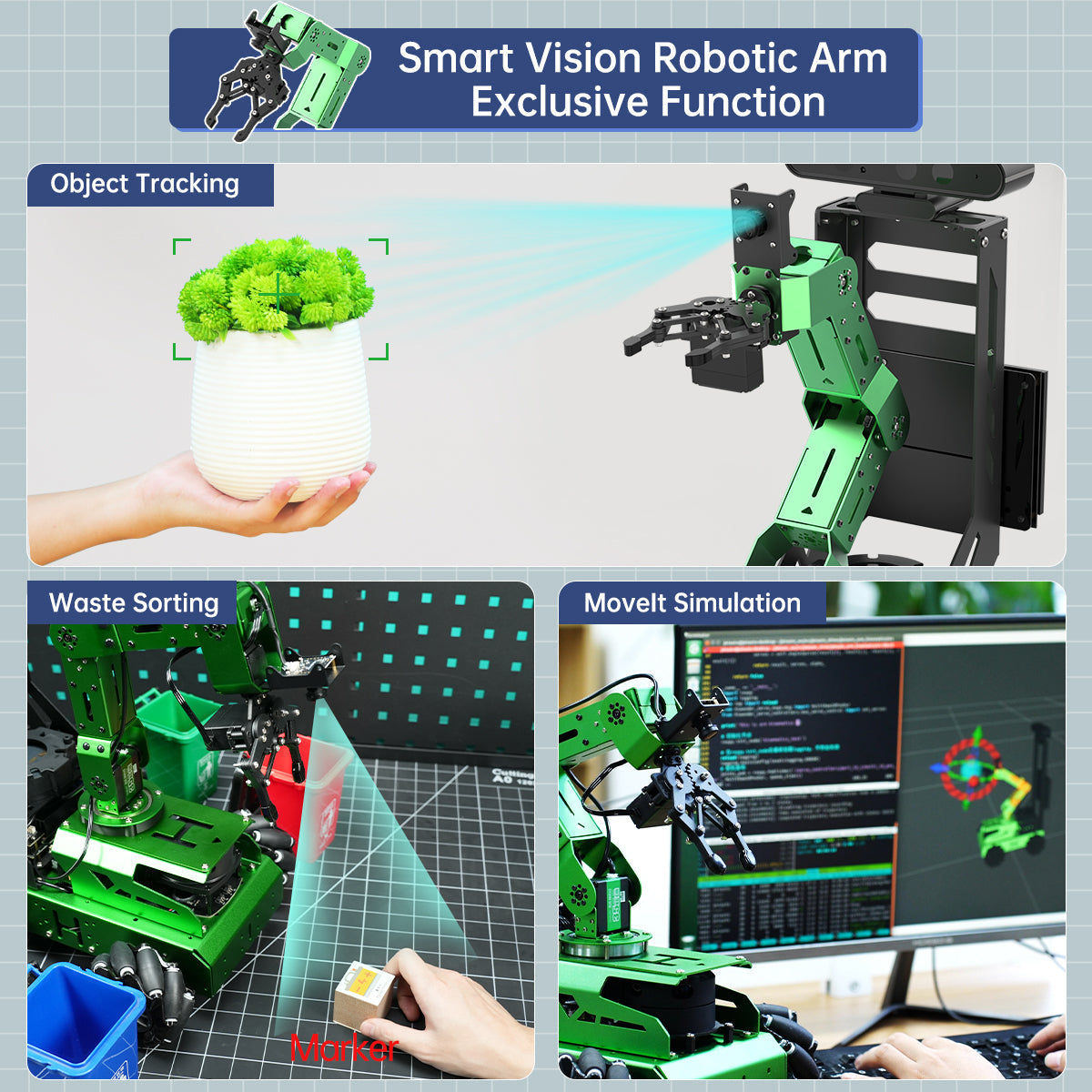 Image of JetAuto Pro AI Robot Car 6DOF Vision Arm ROS1 ROS2 ChatGPT SLAM