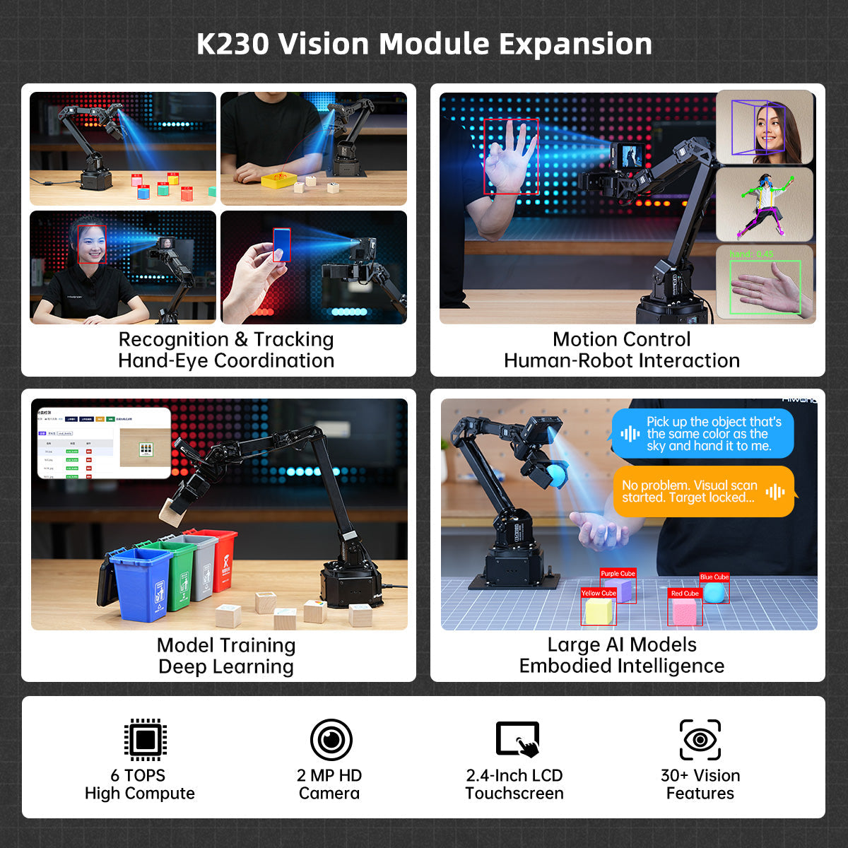 Image of NexArm Open-Source VLA Embodied AI Robotic Arm ESP32 AT32 Dual-Chip AI Vision K230