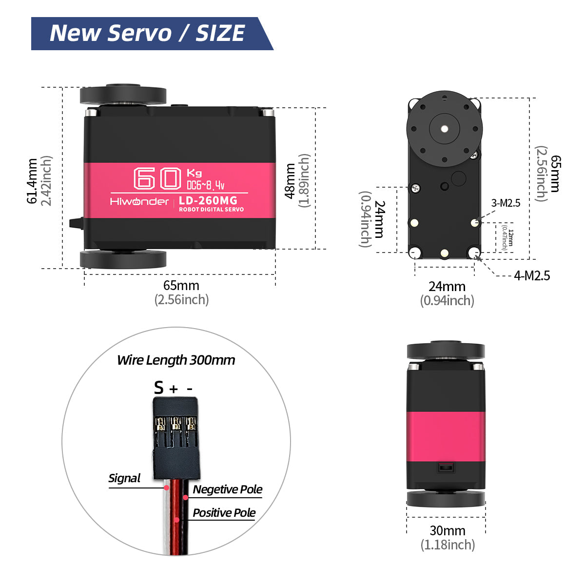 Image of LD-260MG Digital Servo 60KG High Torque Double Shaft
