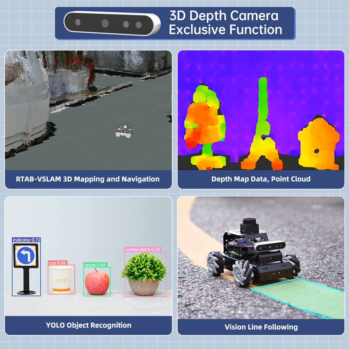 Image of MentorPi M1 Raspberry Pi 5 Robot Car Mecanum Chassis 2DOF Monocular Camera ROS2 SLAM