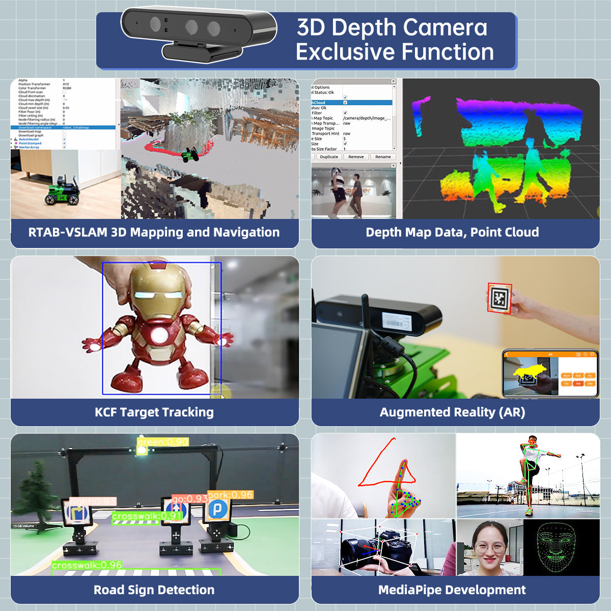 Image of JetAcker AI Robot Kit Jetson ROS1 ROS2 ChatGPT Voice Vision SLAM