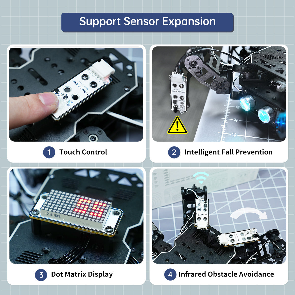Image of miniHexa AI Hexapod Robot AI Vision Voice Interaction Arduino Programming Sensor