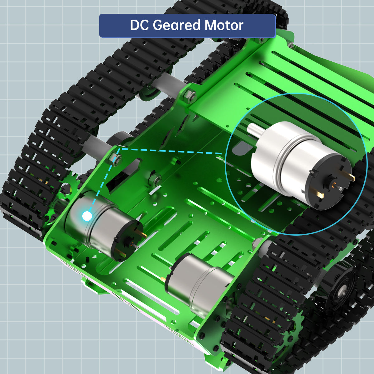 Image of Tank Car Chassis Kit Shock Absorbing DC Geared Motor Green