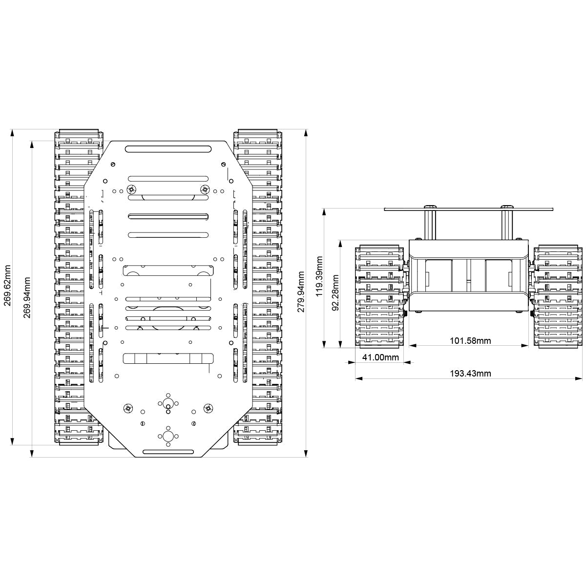 Image of Track Chassis Suspension Shock Absorption Full-Metal Tank Robot