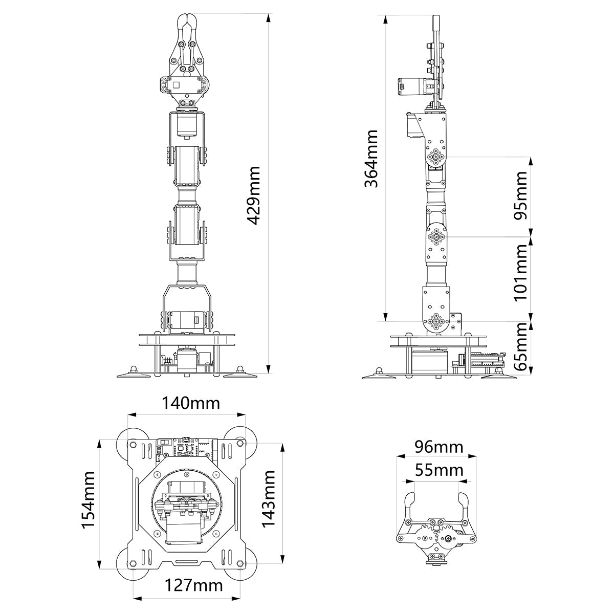 Image of xArm 1S Intelligent Bus Servo Robotic Arm for Programming
