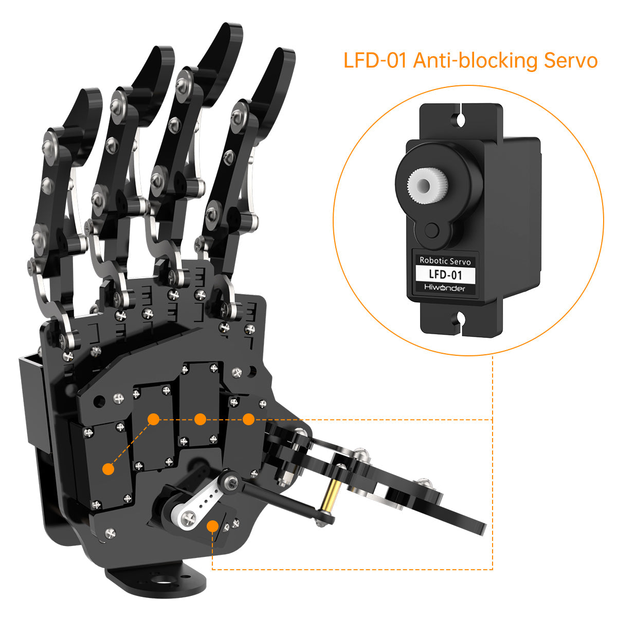Image of uHand Robotic Hand Fingers Move Individually for Robot DIY