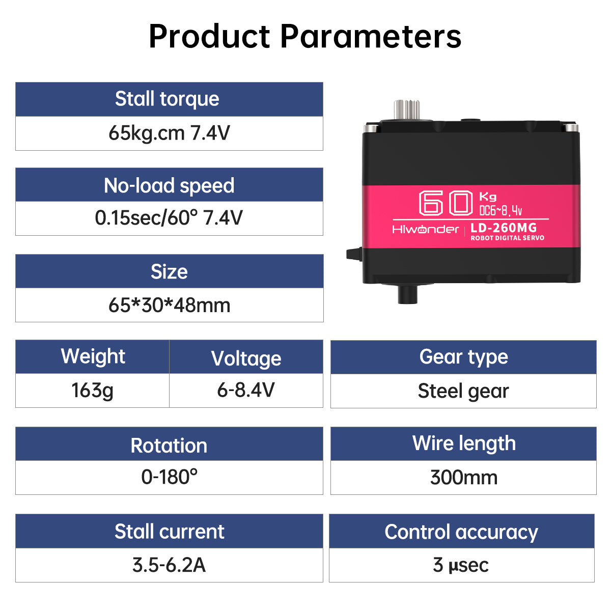 Image of LD-260MG Digital Servo 60KG High Torque Double Shaft
