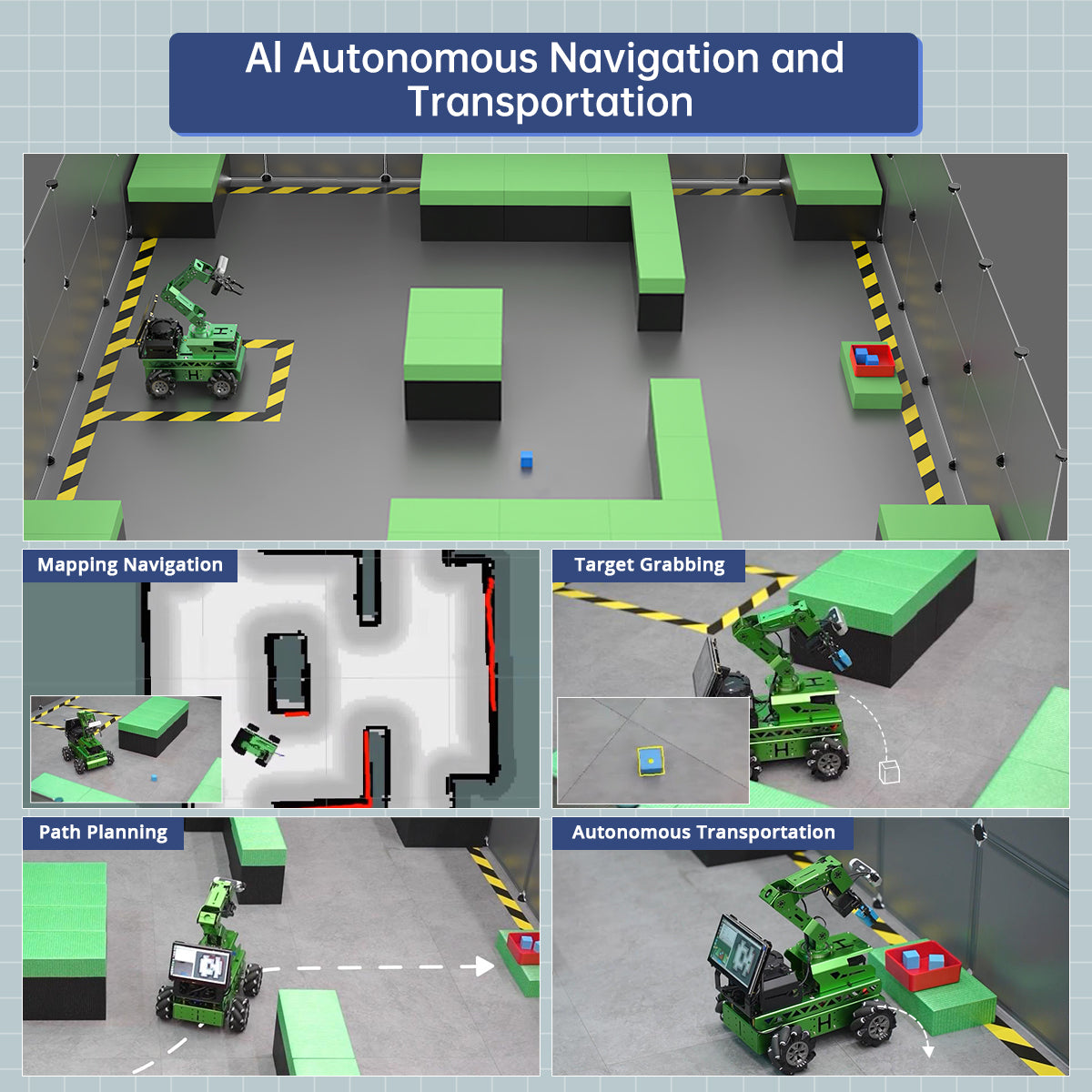 Image of JetRover JETSON Robot Car AI Vision Robotic Arm ROS1 ROS2 ChatGPT SLAM