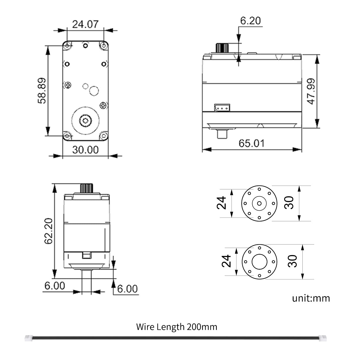 Image of HTD-85H Intelligent Serial Bus Servo Stainless Steel Gear 85KG High Torque