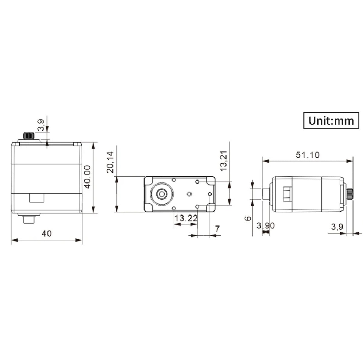 Image of LX-824 Intelligent Three-Connectors Serial Bus Servo with Feedback