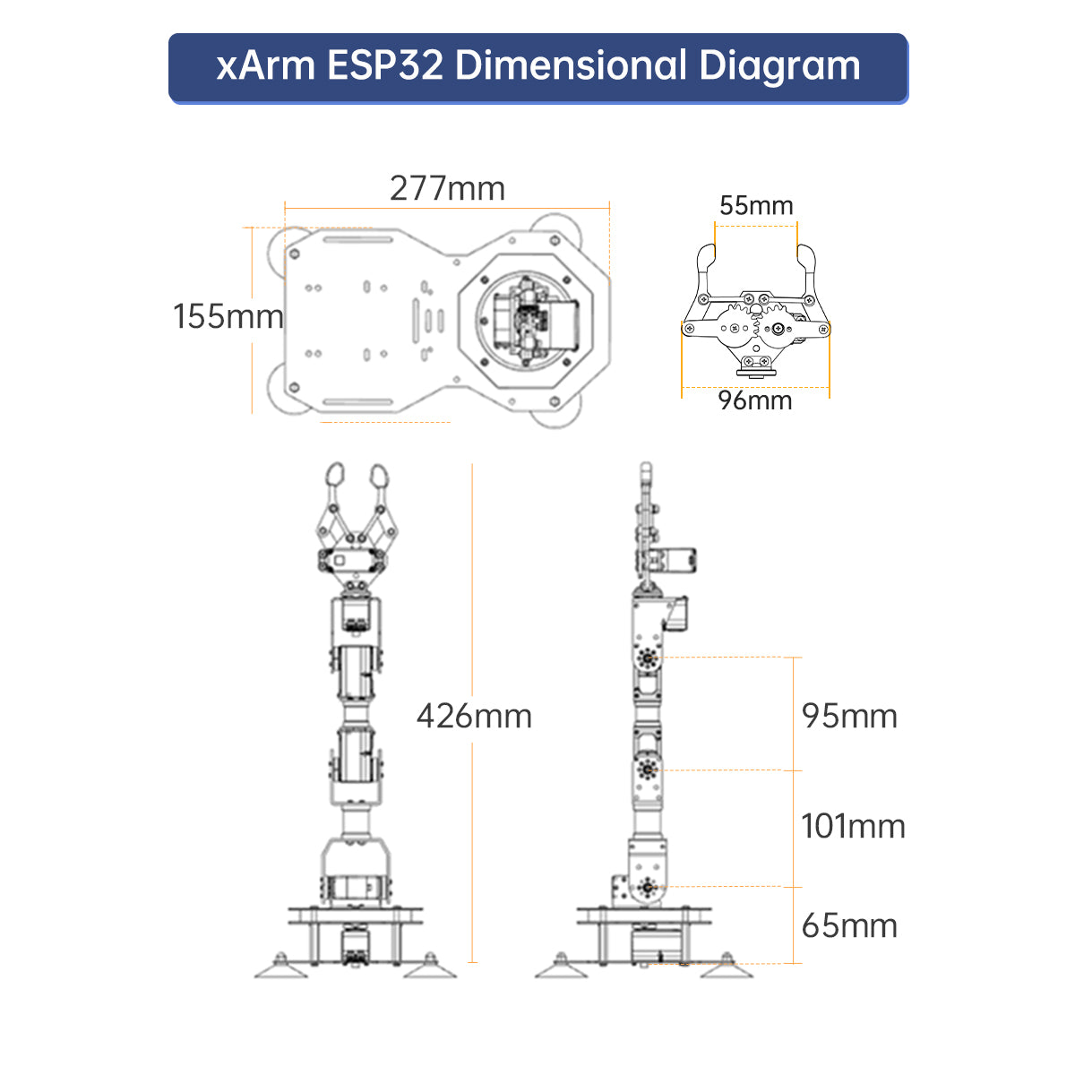 Image of xArm ESP32 Bus Servo Robotic Arm Python Programmable