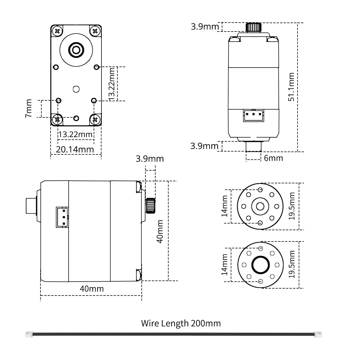 Image of HTD-30H High-Speed Strong Magnetic Serial Bus Servo 30KG High-Torque Three-Port Feedback