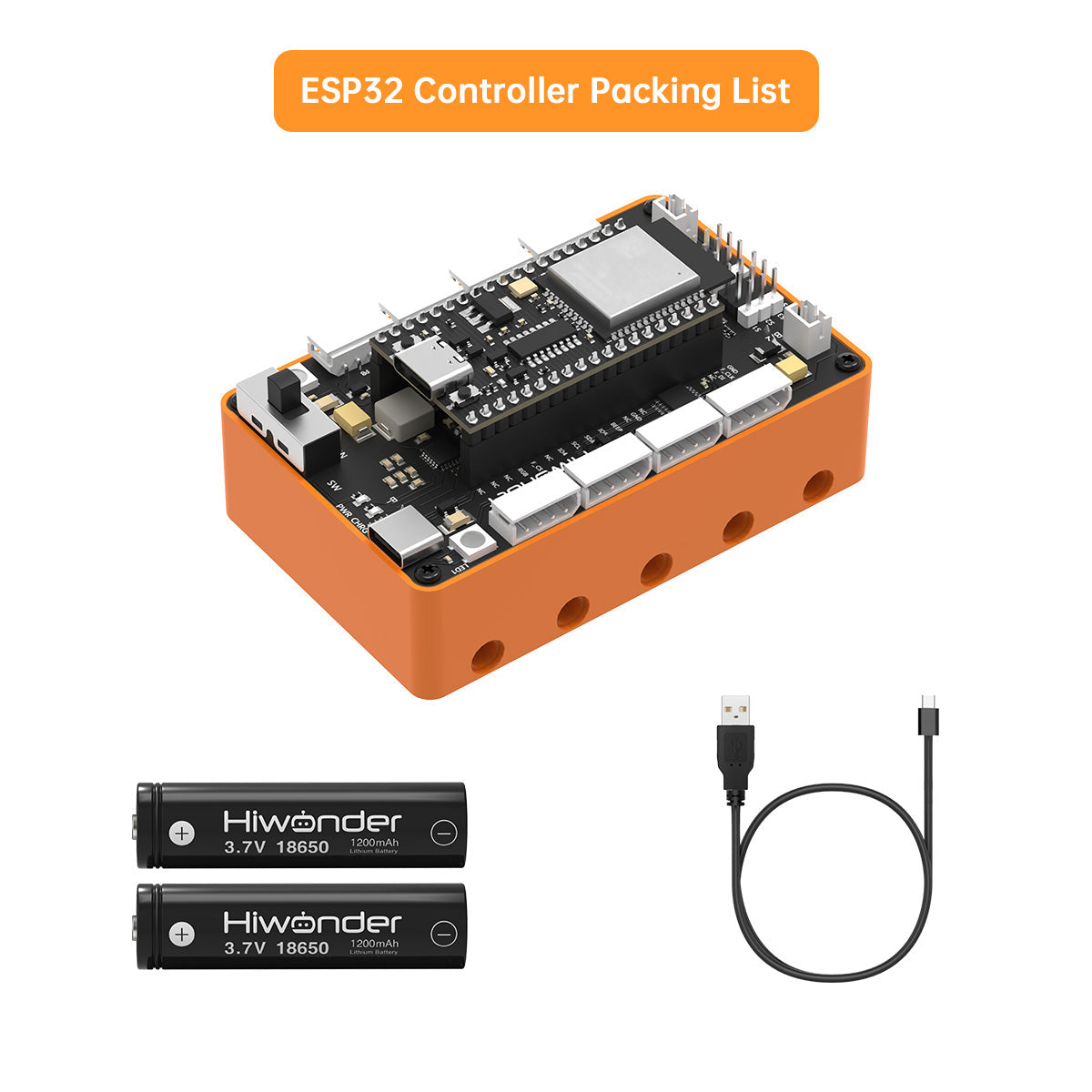 Image of ESP32+Sensor Kit for Electronic Building Block Programmable Robot Car WonderLLM AI Module