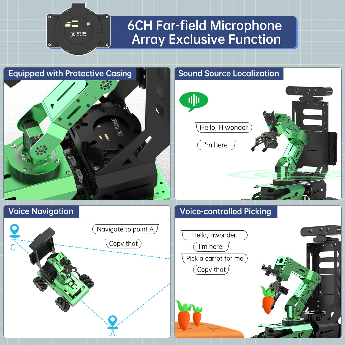 Image of JetAuto Pro AI Robot Car 6DOF Vision Arm ROS1 ROS2 ChatGPT SLAM