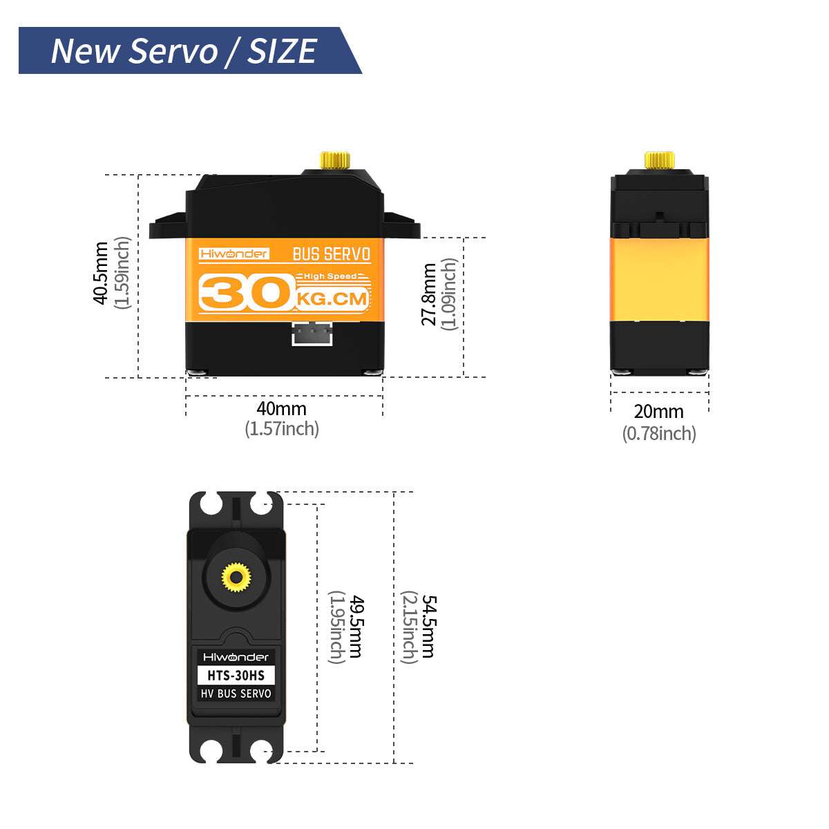 Image of HTS-30HS High-speed Serial Bus Servo Strong Magnet 30KG Large Torque for Dog Robots