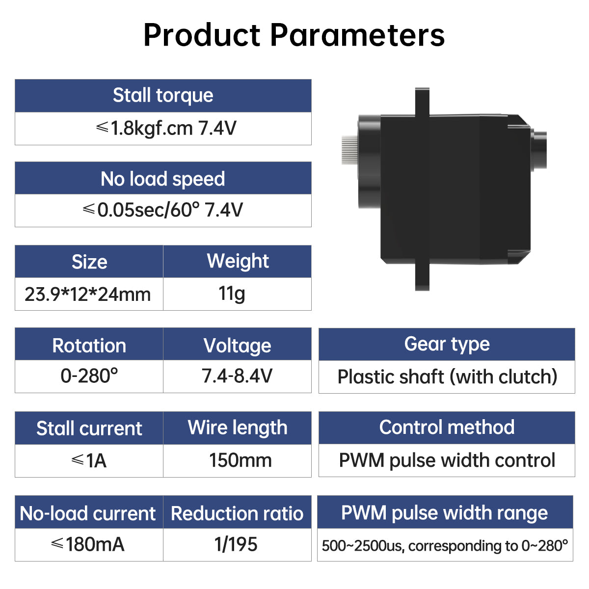 Image of Hiwonder HPD-0127 Mini Dual-Axis High-Speed Anti-Stall Clutch PWM Digital Servo