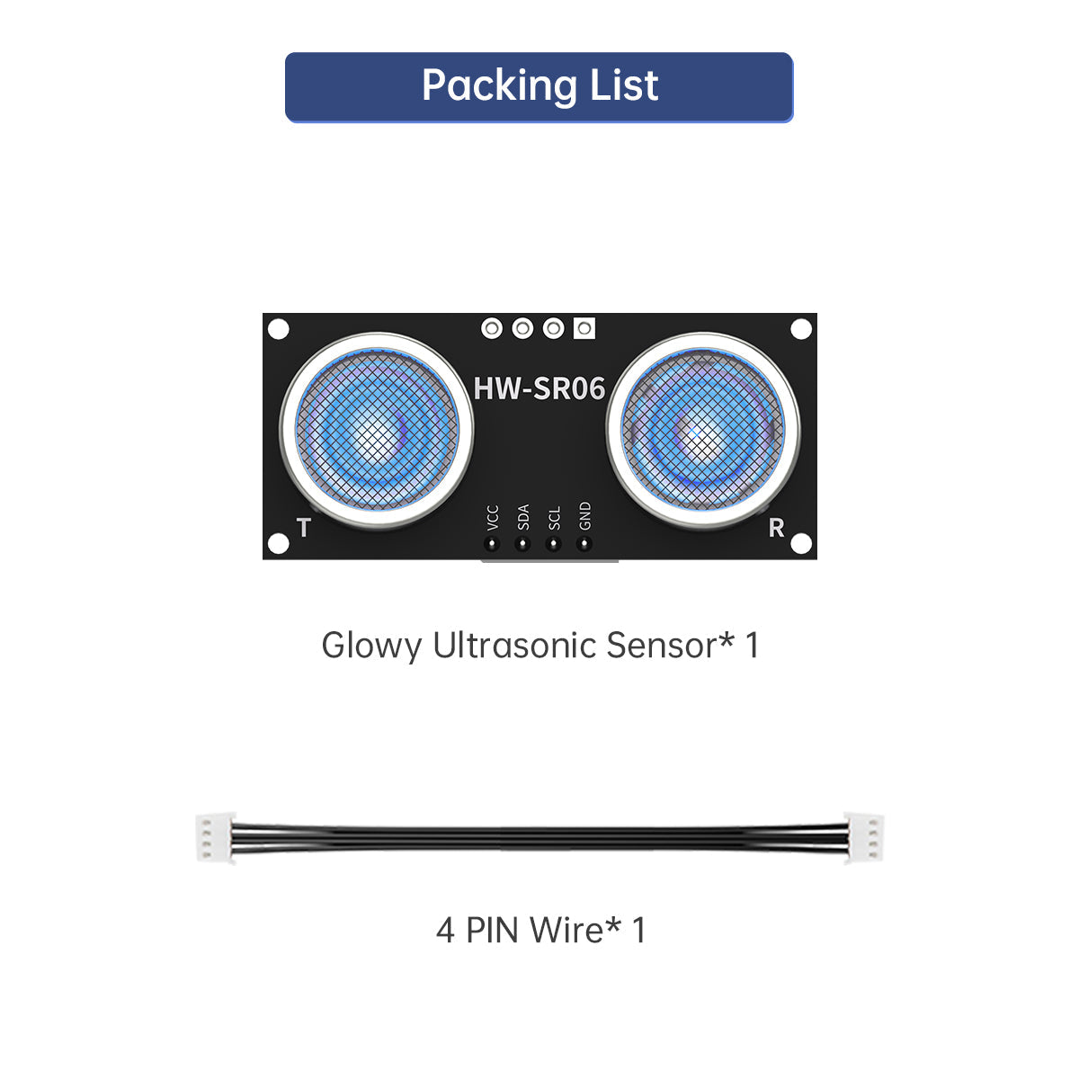 Image of Glowy Ultrasonic Sensor Robot Car Obstacle Avoidance Module