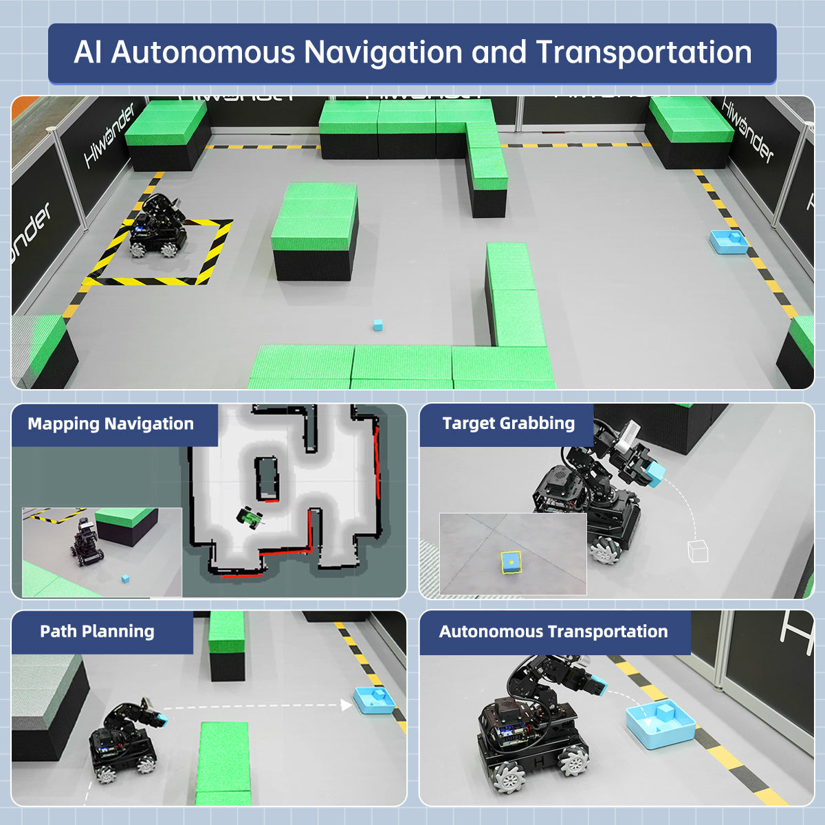 Image of LanderPi Raspberry Pi Robot Car AI Vision Robotic Arm ROS2 ChatGPT SLAM Voice Sorting