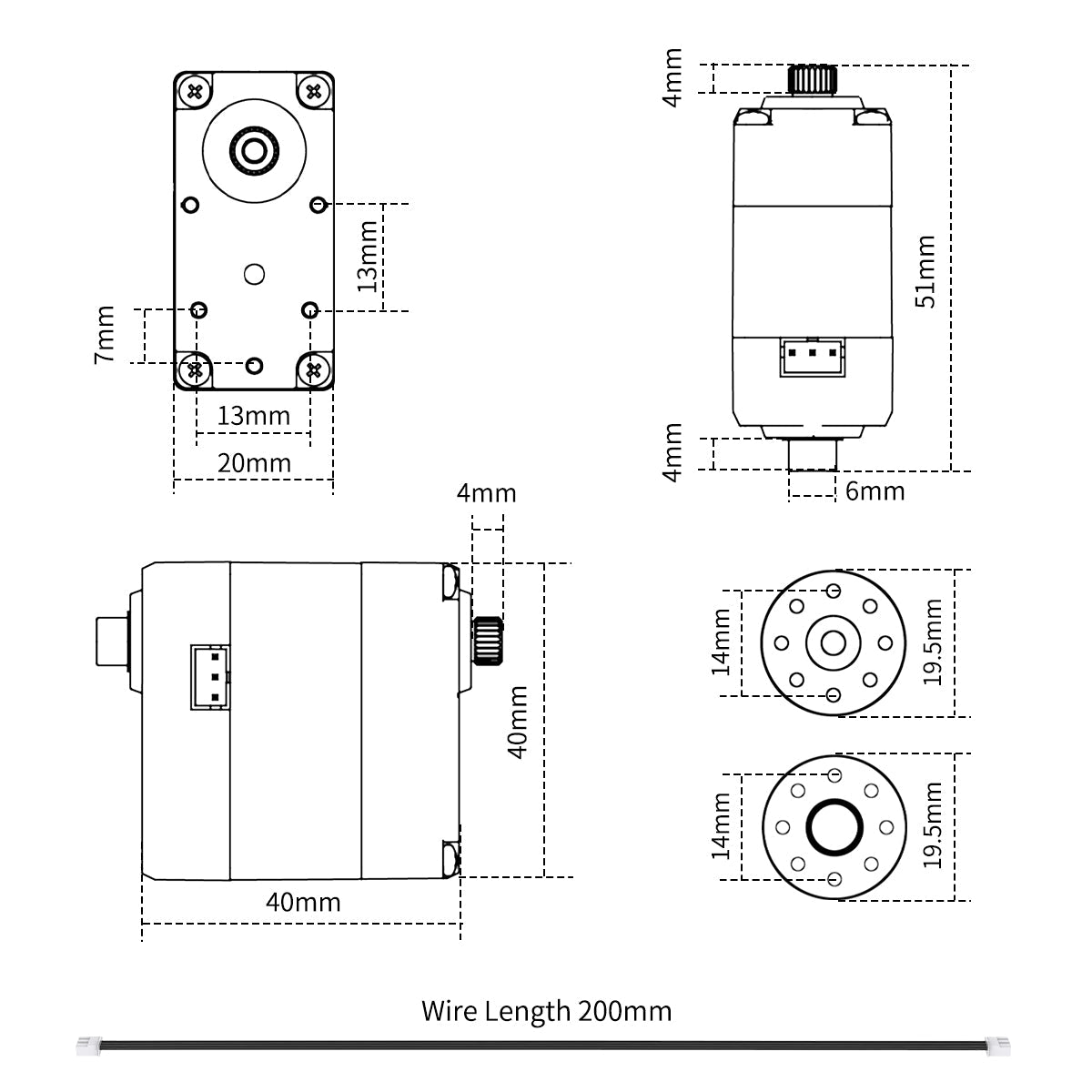 Image of HTD-35H High Voltage Serial Bus Servo 35KG Three Connectors