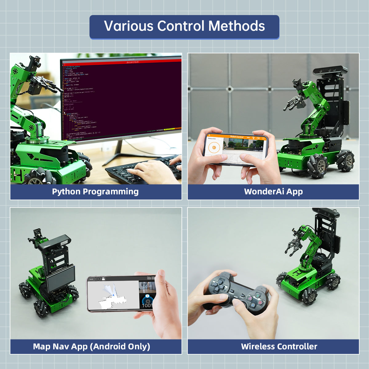 Image of JetAuto Pro AI Robot Car 6DOF Vision Arm ROS1 ROS2 ChatGPT SLAM