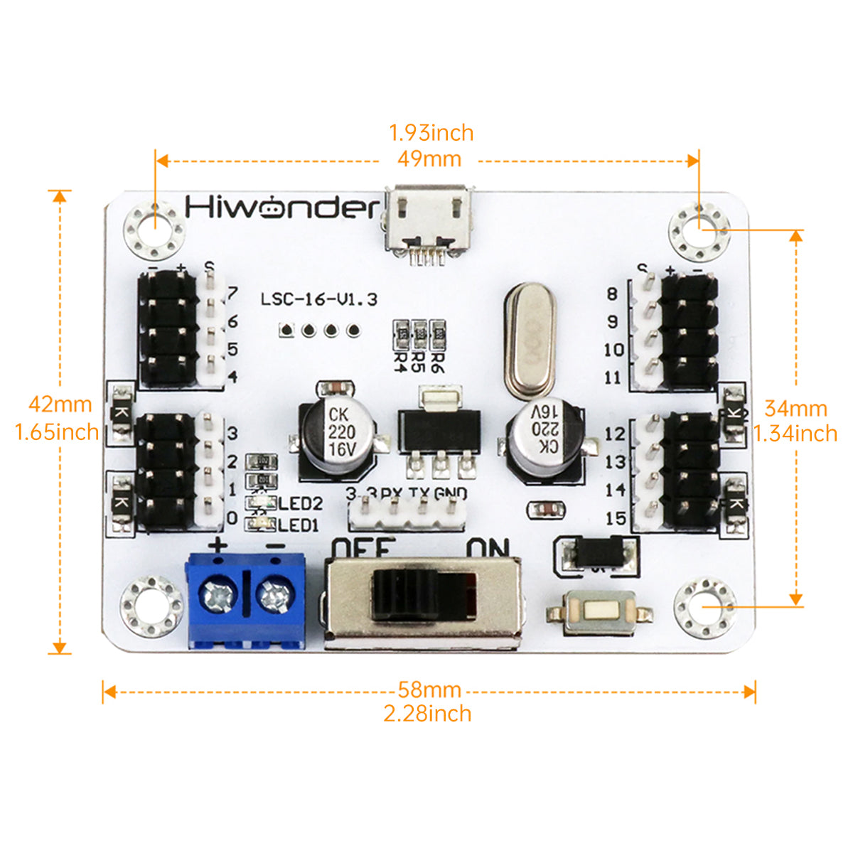 Image of LSC-16 16 Channel Servo Controller with Over-Current Protection