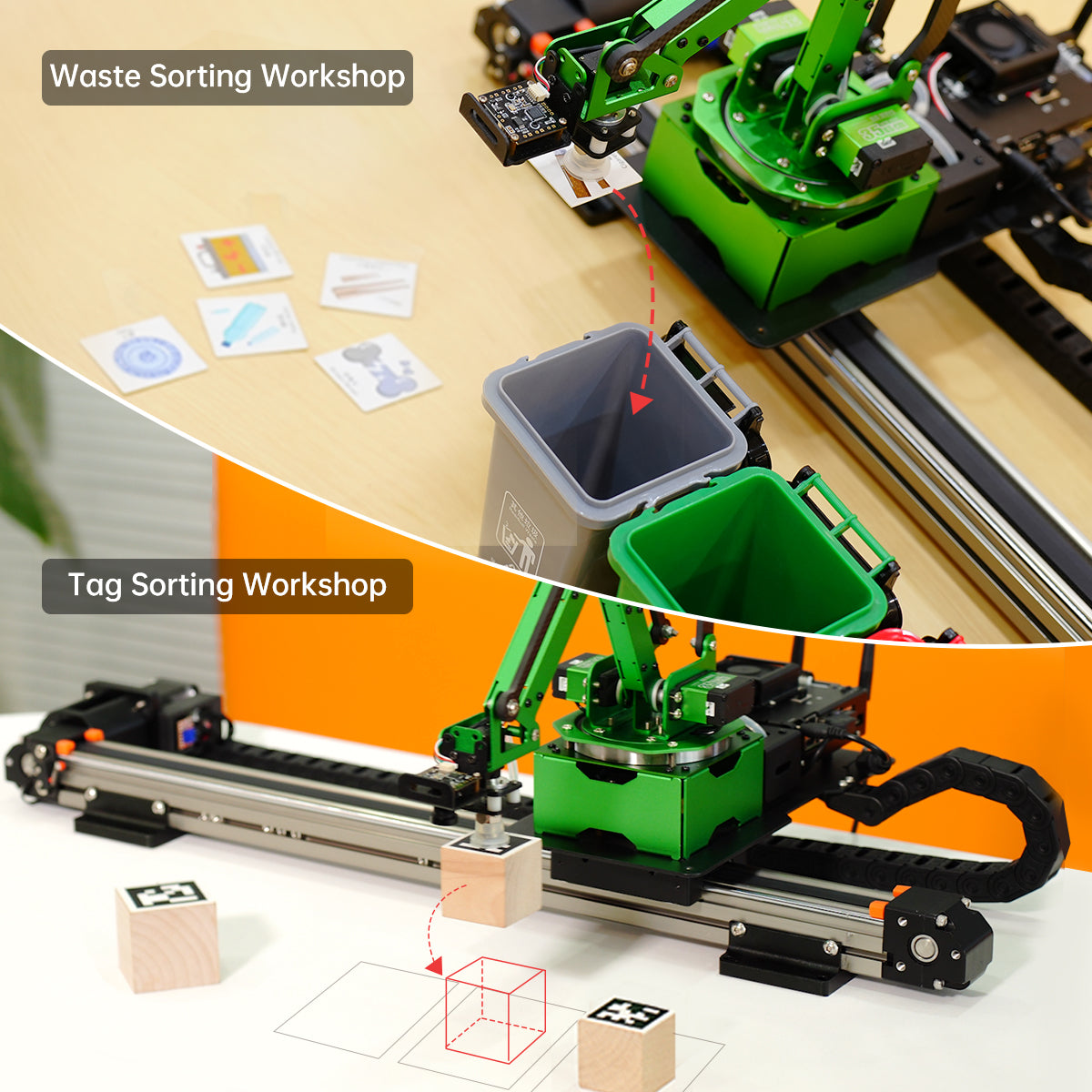 Image of JetMax Pro JETSON NANO Robot Arm Mecanum Chassis Sliding Rail ROS