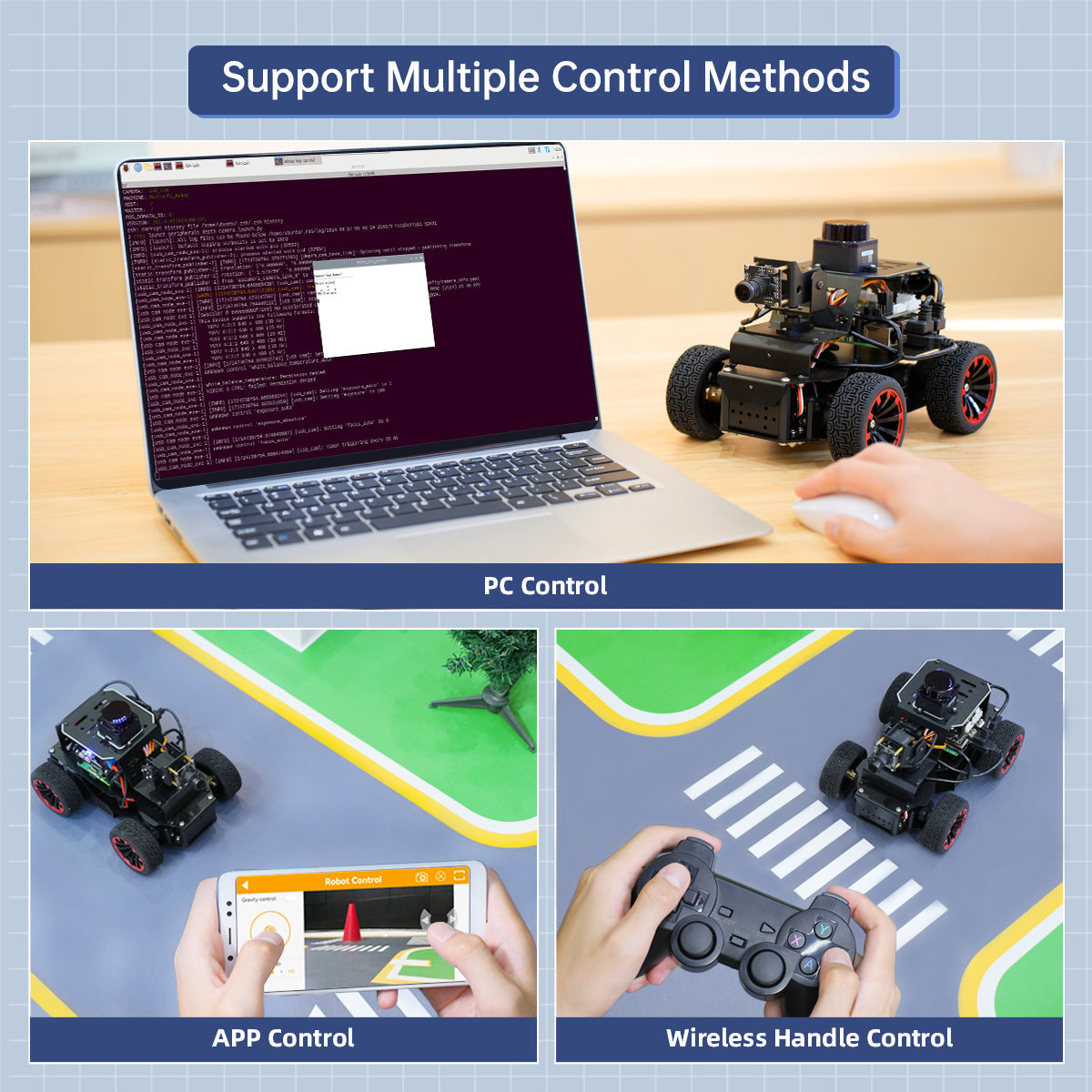 Image of MentorPi A1 Raspberry Pi Robot Car Ackerman Chassis ROS2 ChatGPT SLAM Autonomous Driving