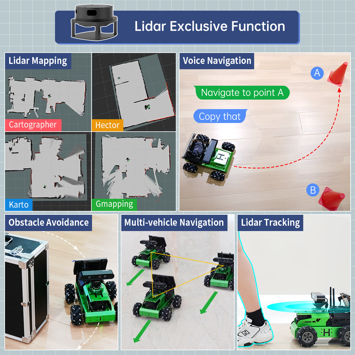 Image of JetAuto AI Robot Kit Jetson/Raspberry Pi 5 ROS OpenClaw ChatGPT SLAM
