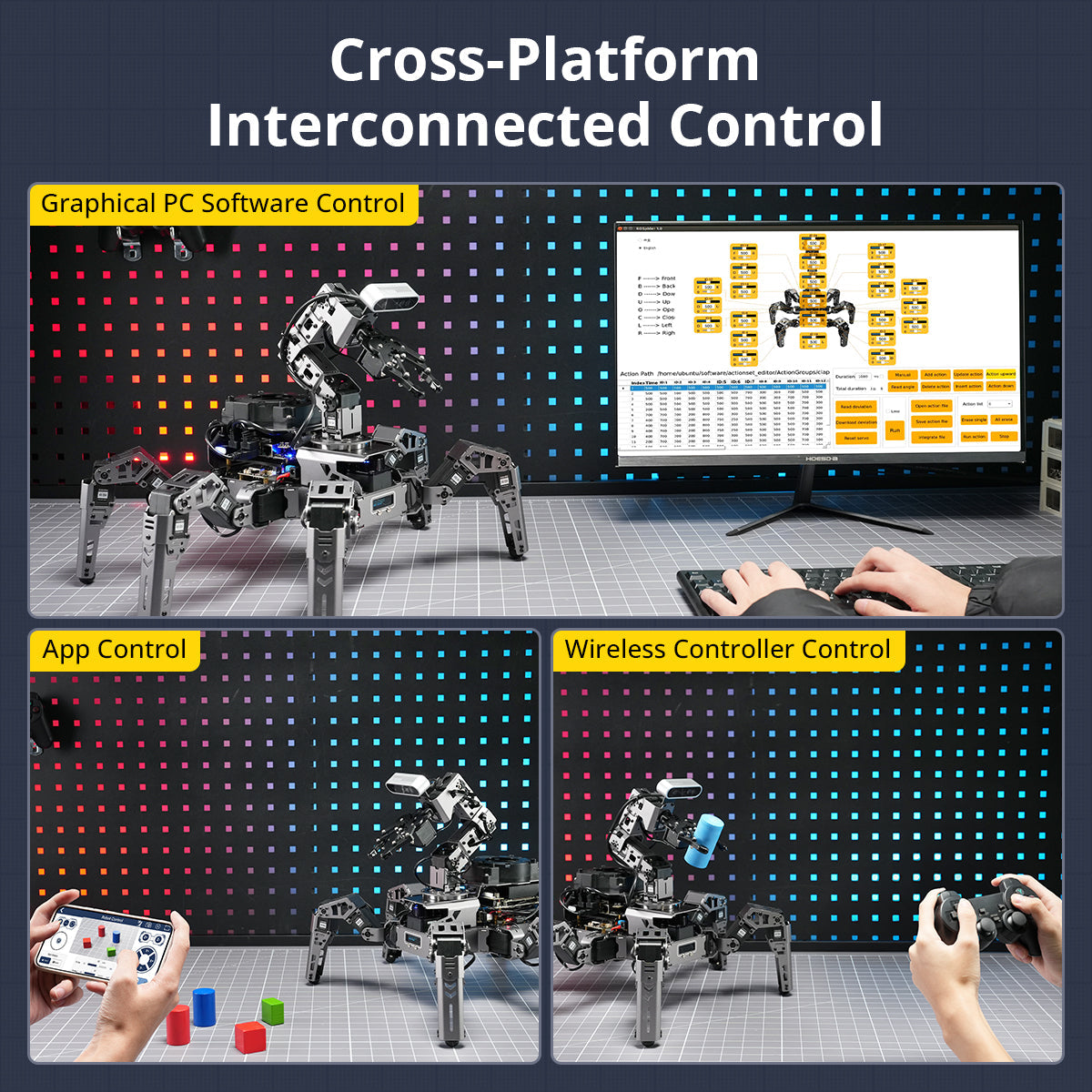Image of ROSpider ROS2 Hexapod Robot with Multimodal AI, 3D Vision & SLAM