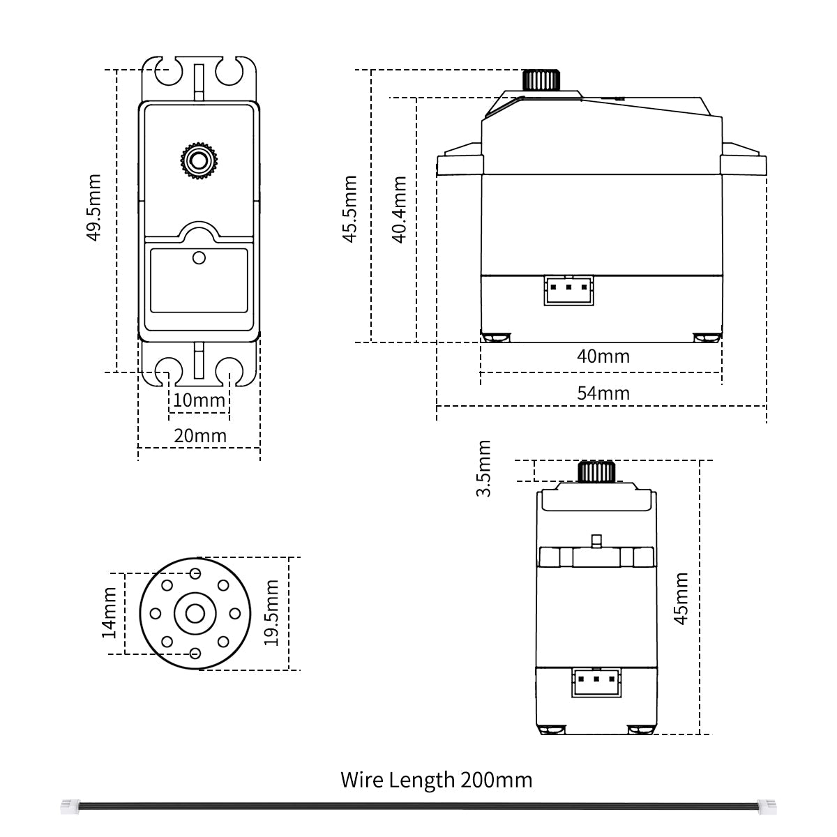 Image of HTS-35H High Voltage Bus Servo 35KG Torque Data Feedback