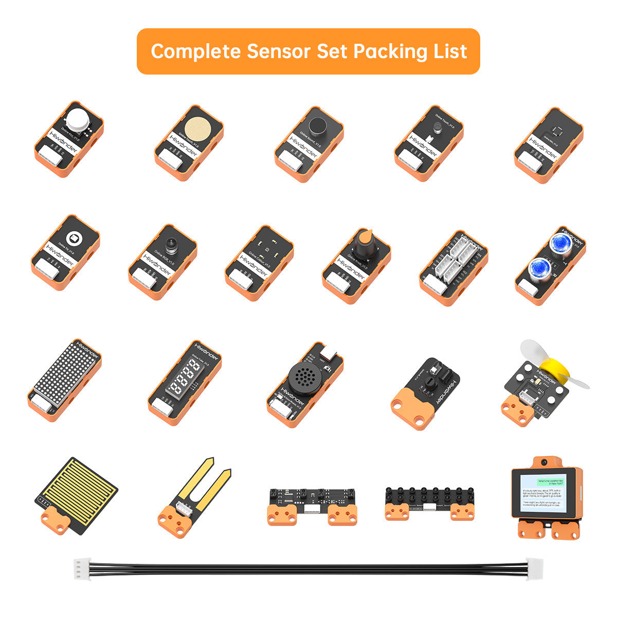 Image of ESP32+Sensor Kit for Electronic Building Block Programmable Robot Car WonderLLM AI Module