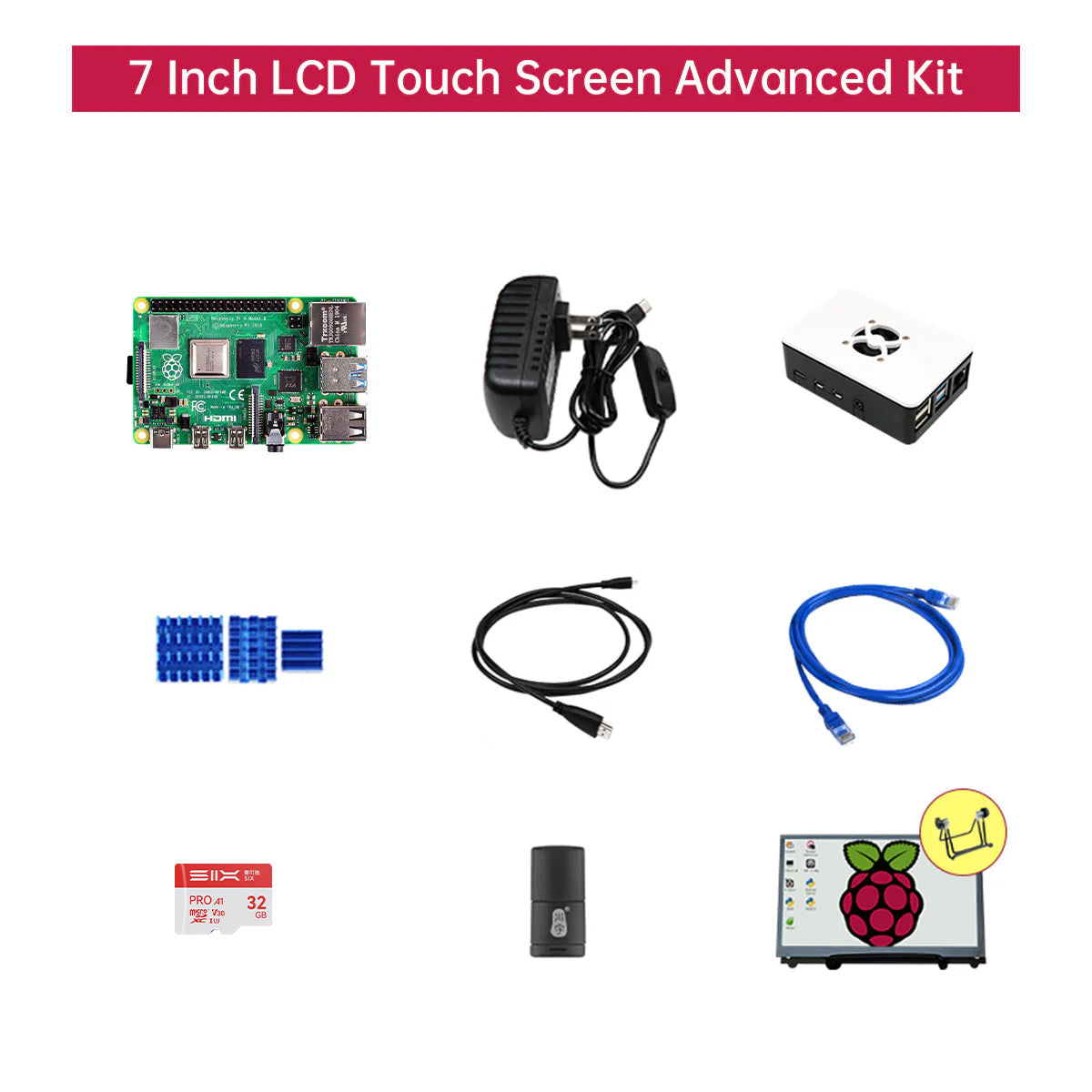 Image of Raspberry Pi 4B Board — 7-inch LCD Advanced Kit