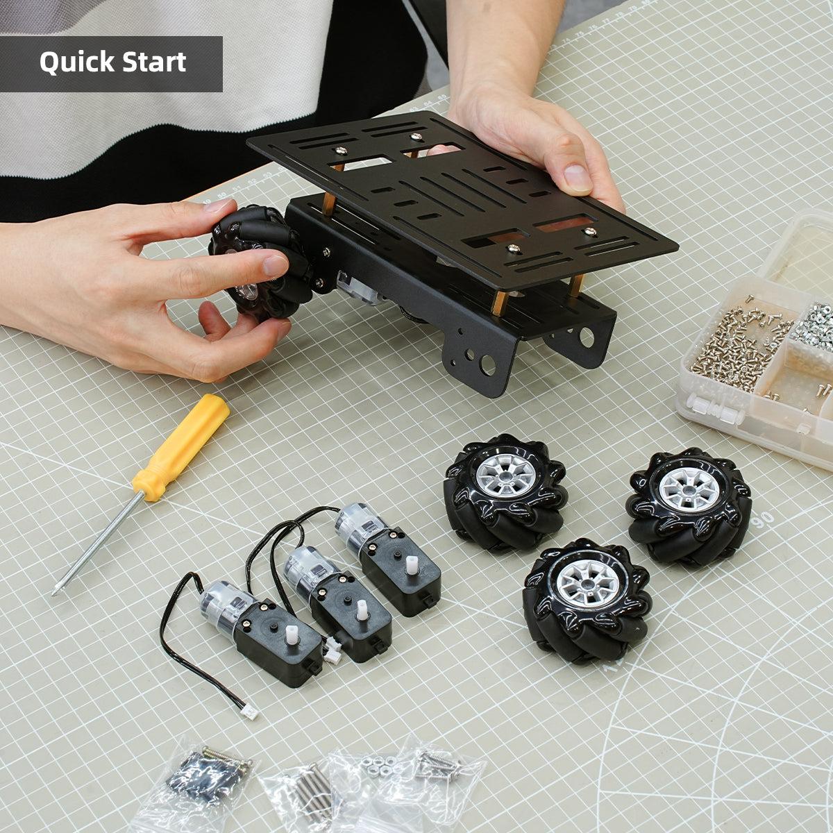 Image of Mecanum Wheel Smart Chassis Car Kit Unassembled