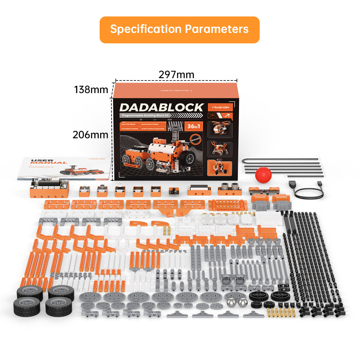 Image of DaDablock Programmable Building Block Kit ESP32 Sensor Expansion LEGO Scratch Python