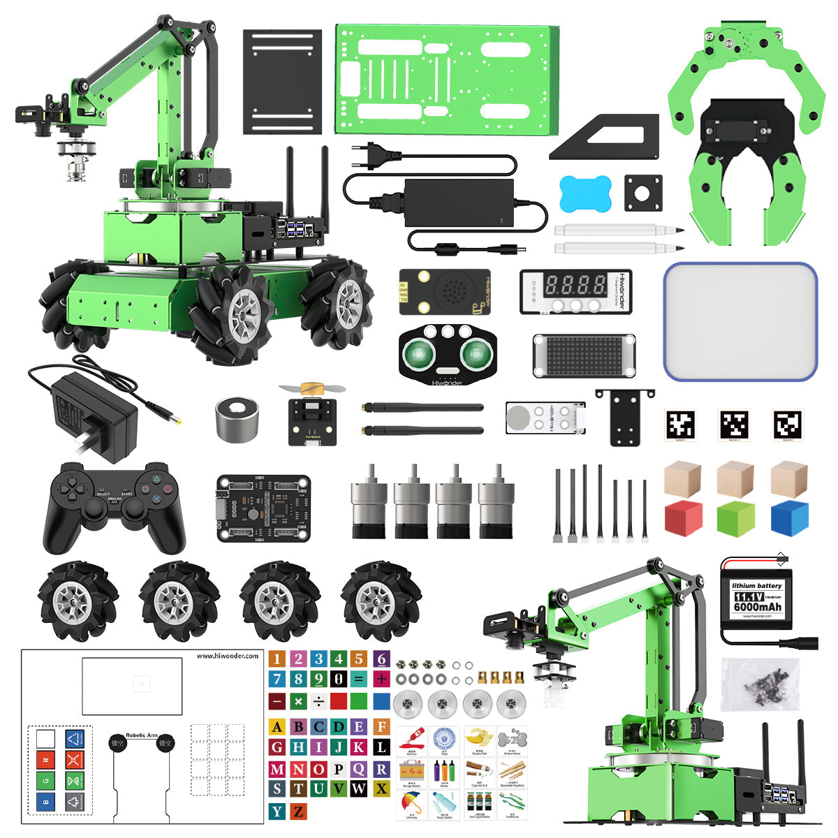 Image of JetMax Pro JETSON NANO Robot Arm Mecanum Chassis Sliding Rail ROS