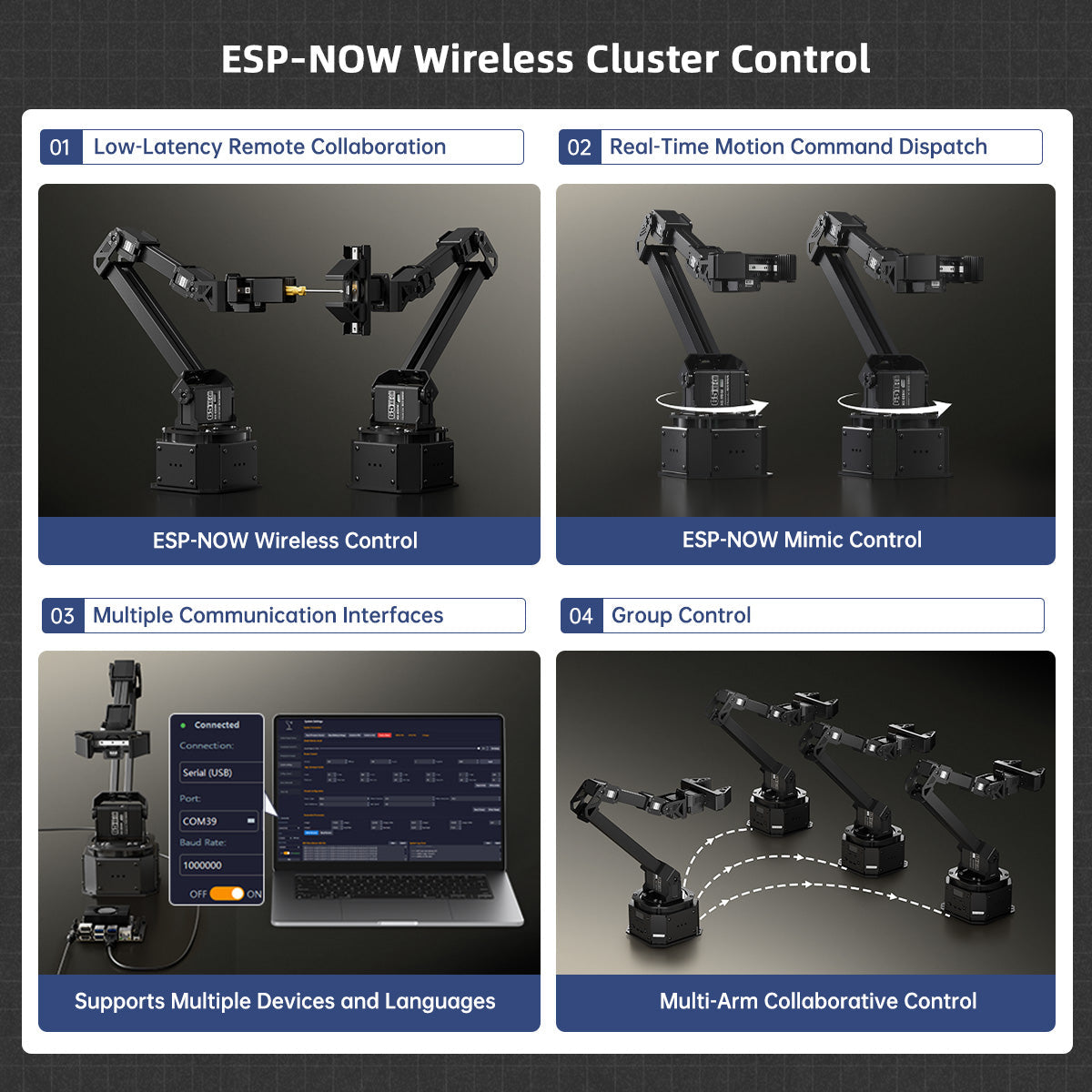 Image of NexArm Open-Source VLA Embodied AI Robotic Arm ESP32 AT32 Dual-Chip AI Vision K230