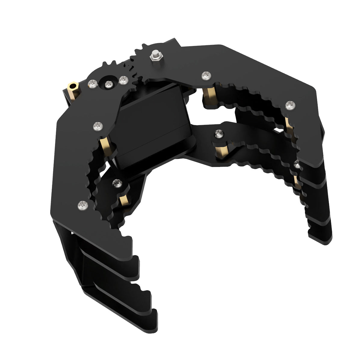 Image of Black Metal Mechanical Gripper for Robot DIY