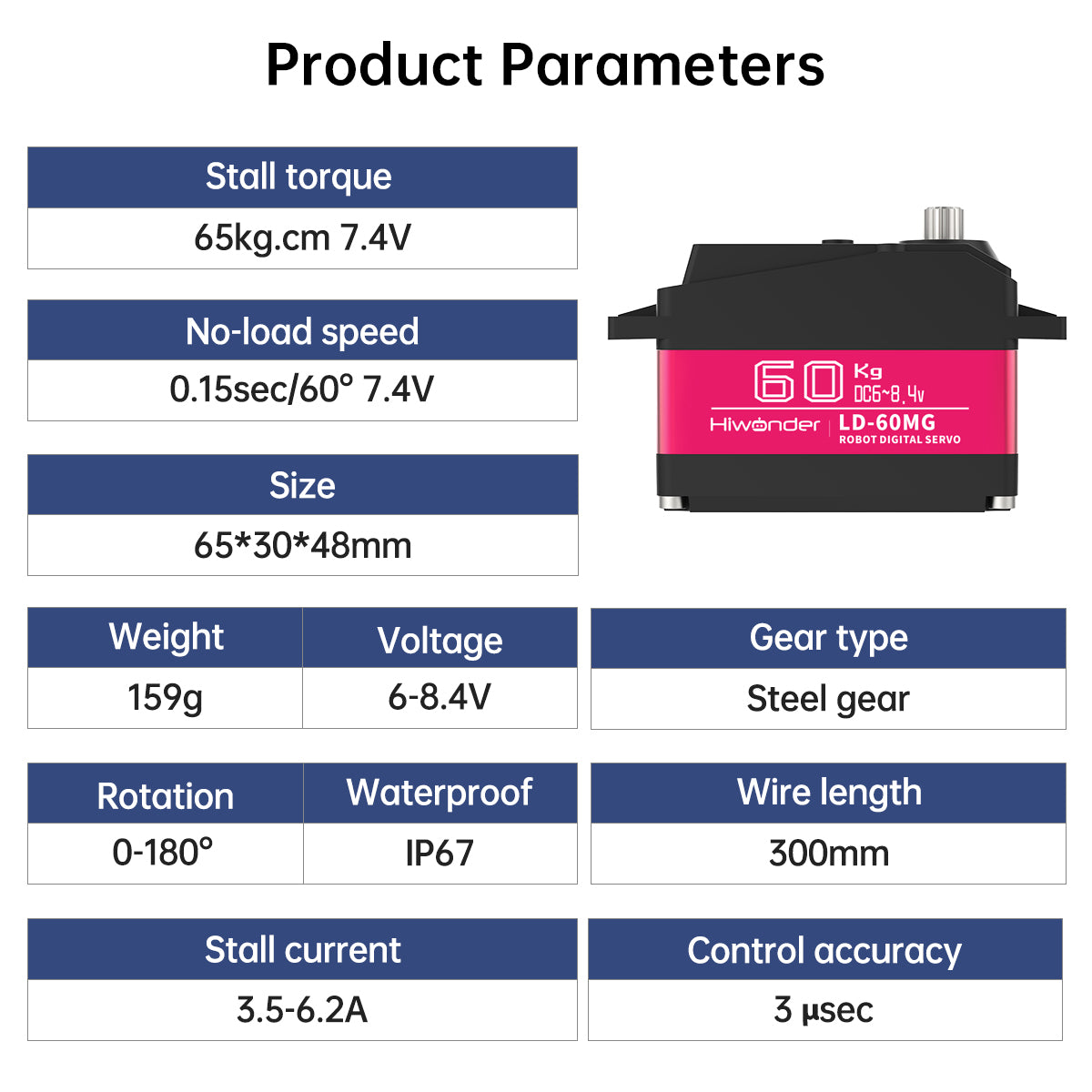 Image of LD-60MG Digital Servo 60KG High Torque Single Shaft