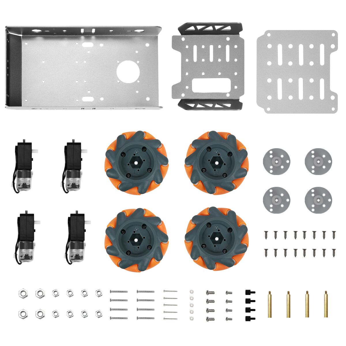 Image of Mecanum Wheel Chassis Car Kit TT Motor Aluminum Alloy Frame