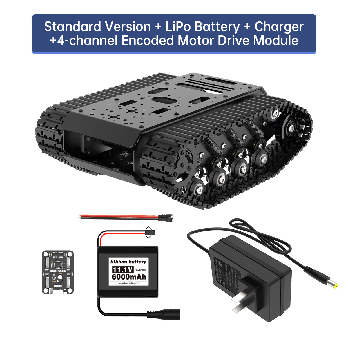 Image of Track Chassis Suspension Shock Absorption Full-Metal Tank Robot