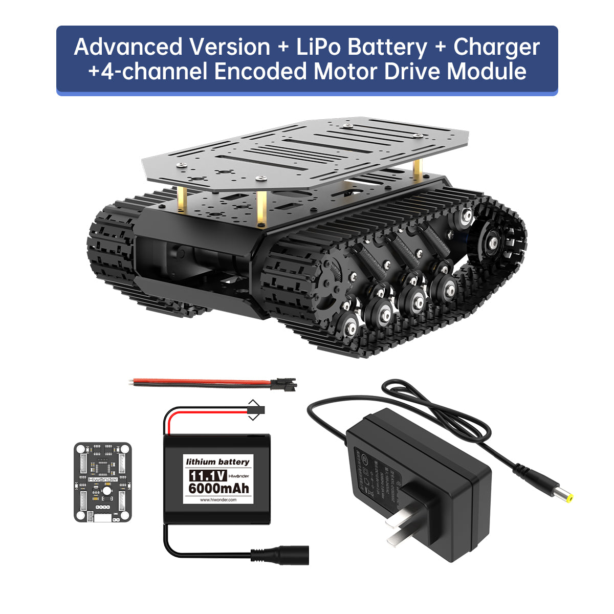 Image of Track Chassis Suspension Shock Absorption Full-Metal Tank Robot